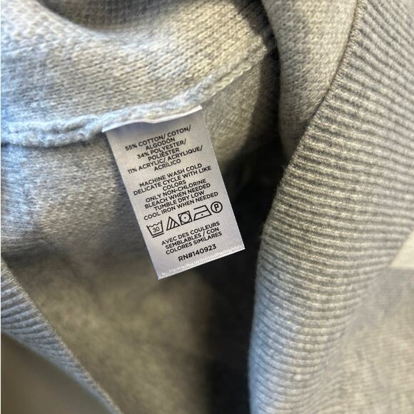 NWT LOFT Gray Heart Checkered Love thick soft Sweater Size Large MSRP $89.95 - Picture 5 of 8